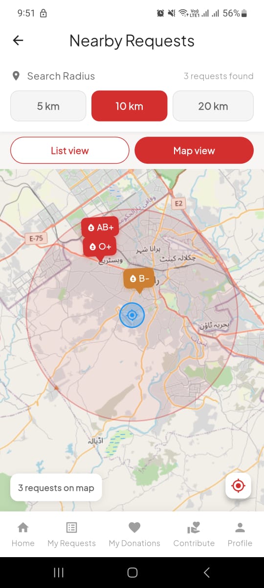 Bloodlink App Dashboard